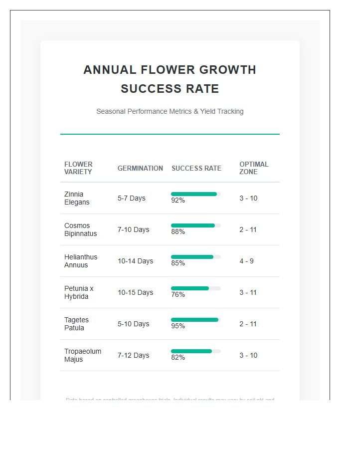 Printable Annual Flower Growth Success Rate Chart