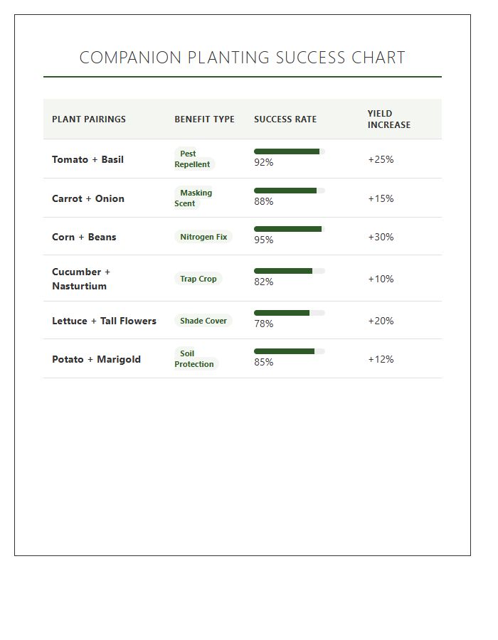 Printable Companion Planting Success Rate Growth Chart