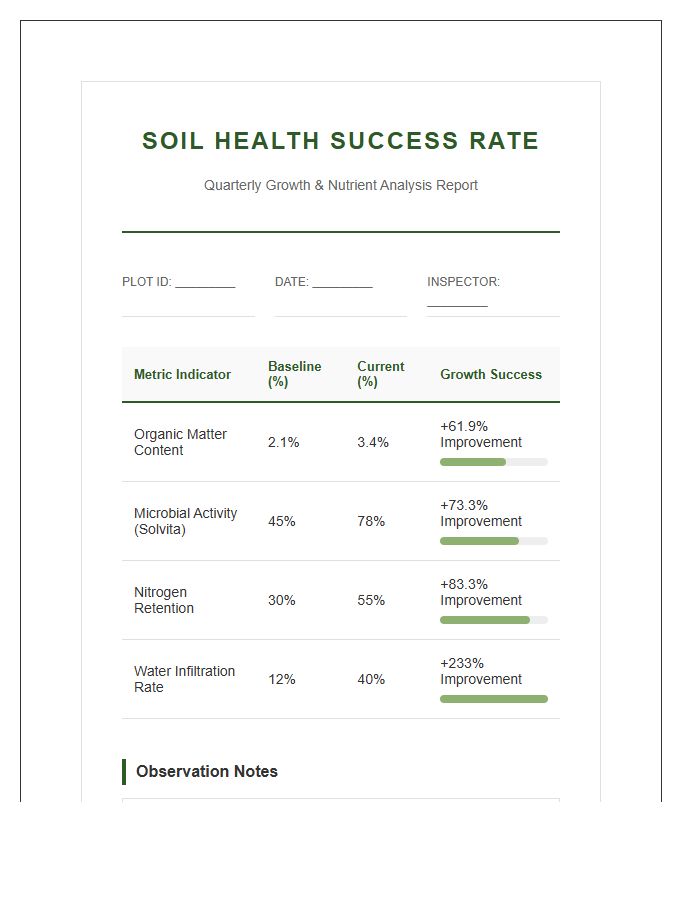 Printable Soil Health Success Rate Growth Chart