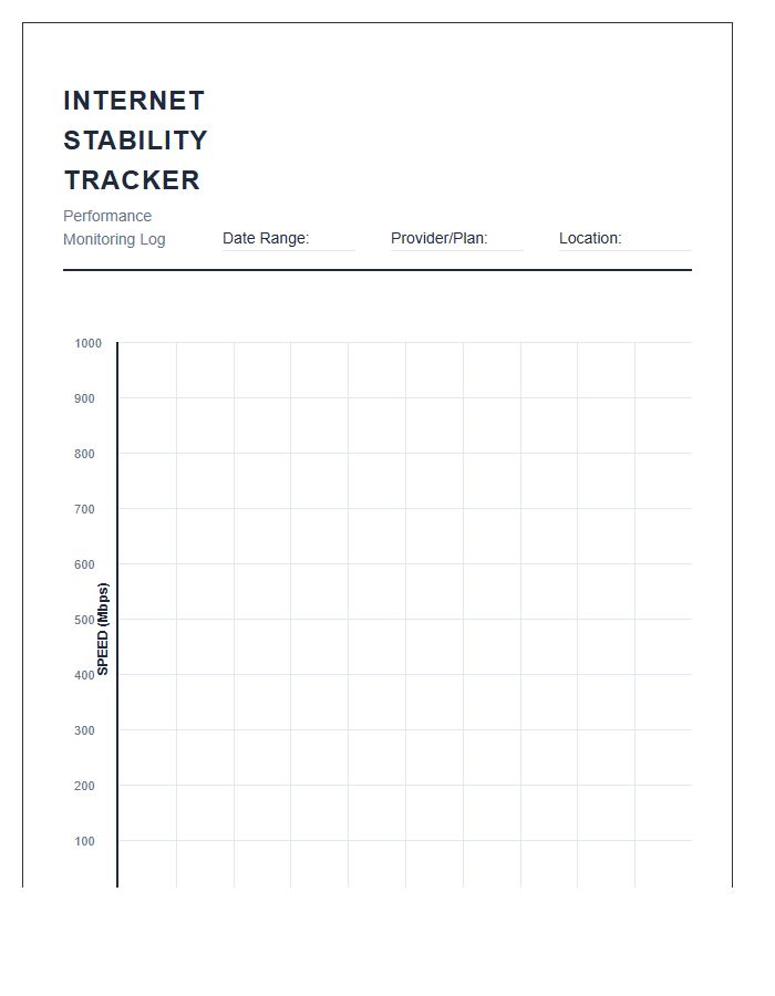 Internet Speed Stability Tracking Printable Graph Chart