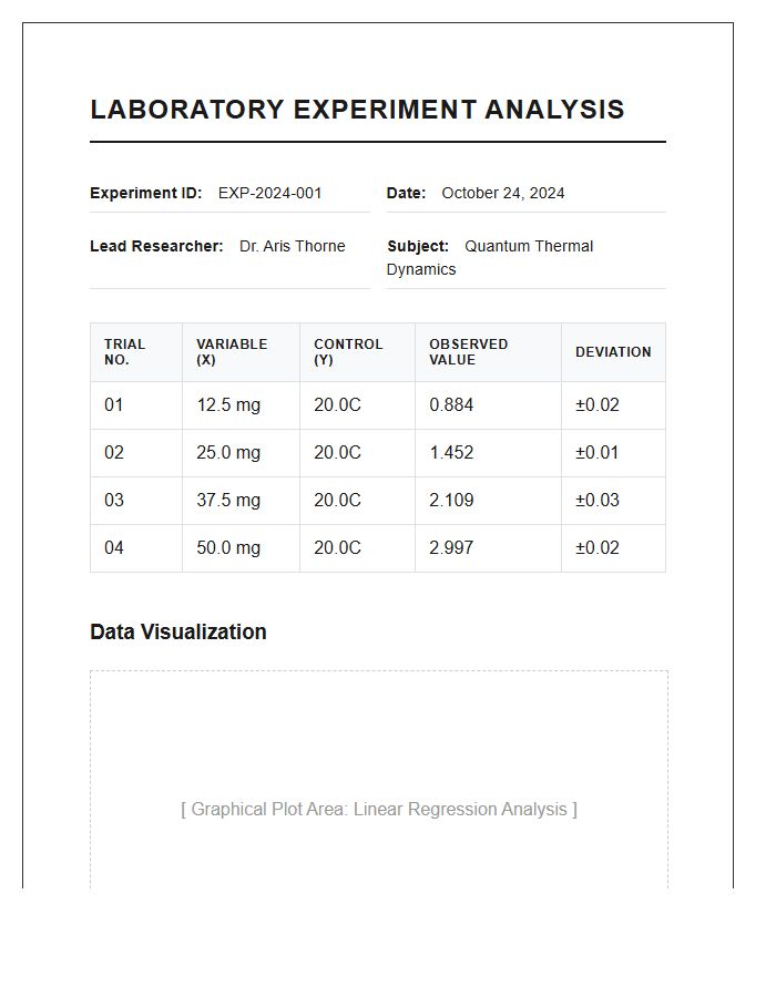 Printable Laboratory Experiment Result Analysis Chart