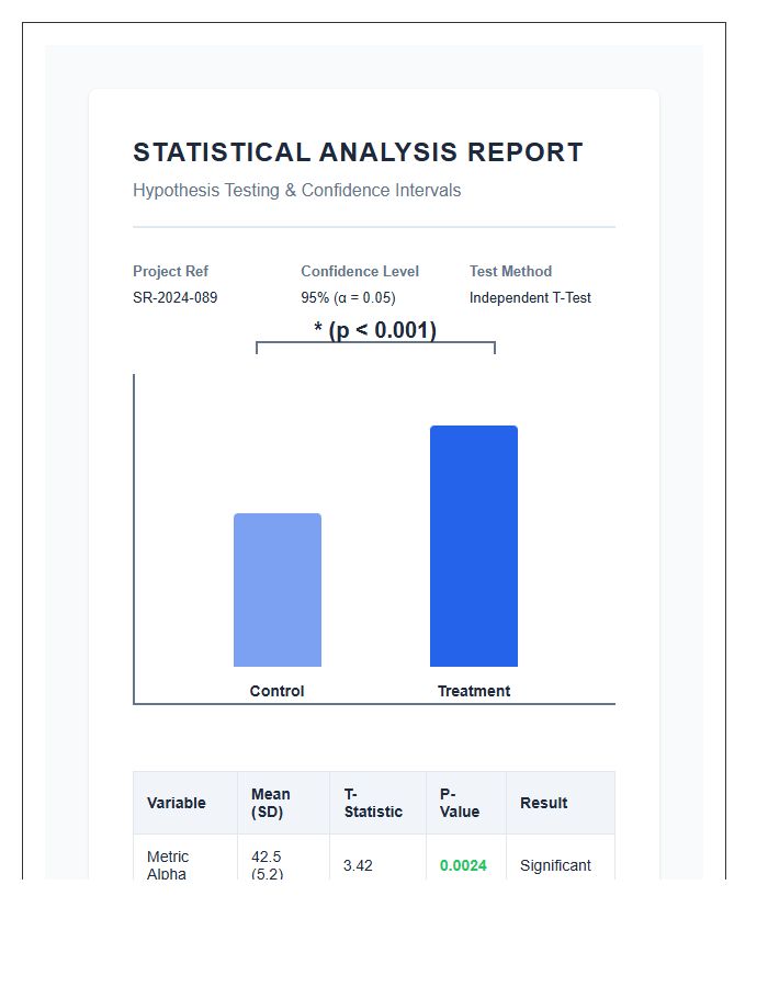 Printable Statistical Significance Analysis Graph Chart