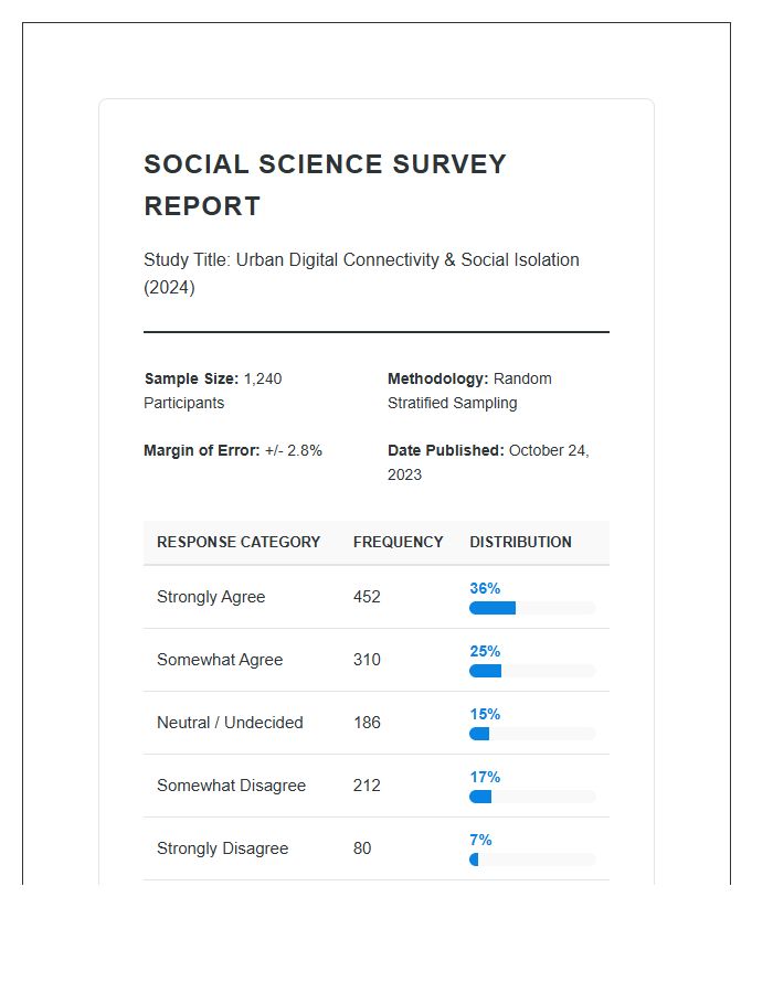 Social Science Survey Result Printable Chart