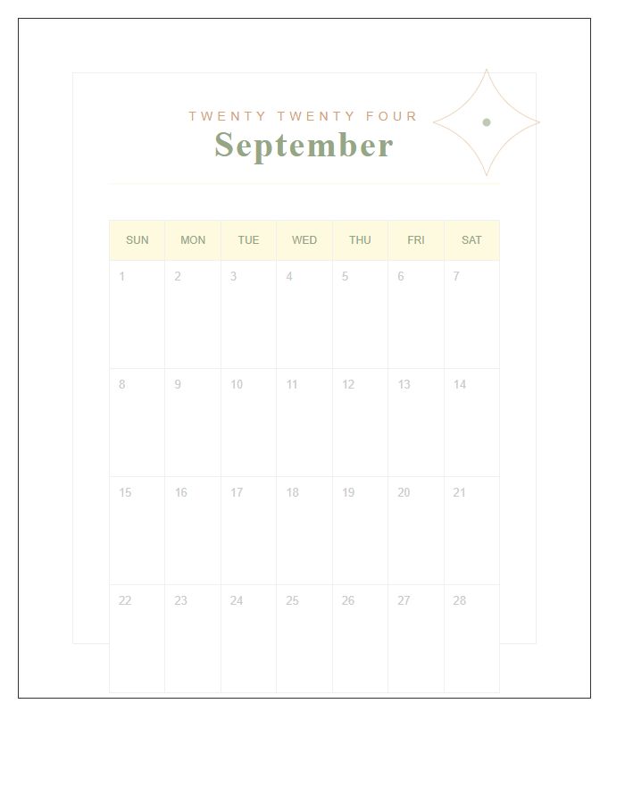 Boho Floral Style Printable Calendar Chart