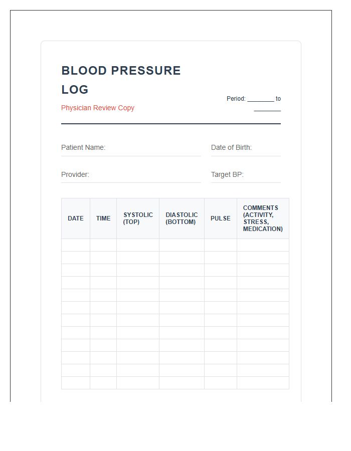 Physician Review Blood Pressure Reading Chart Printable
