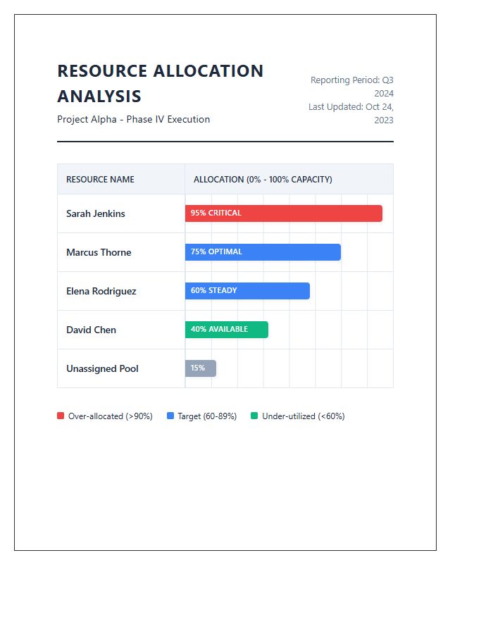 Advanced Project Resource Allocation Bar Graph Chart Printable
