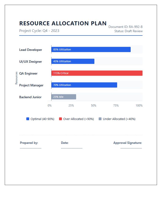 Printable Resource Allocation Planning Bar Graph Chart