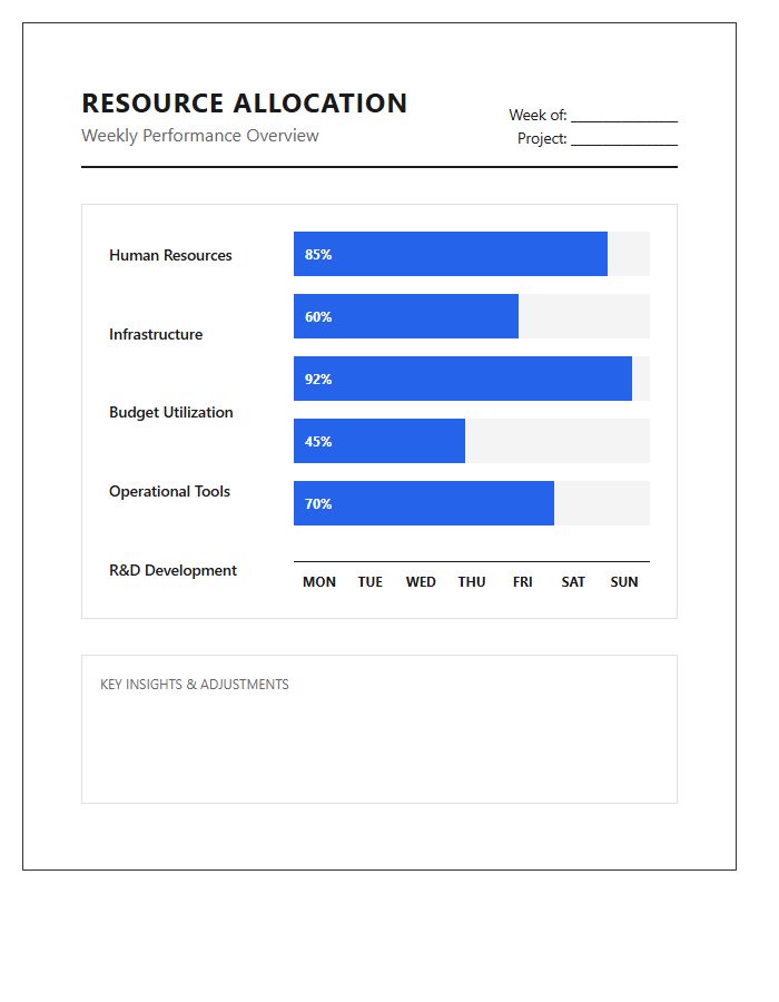 Printable Weekly Resource Allocation Bar Graph Chart