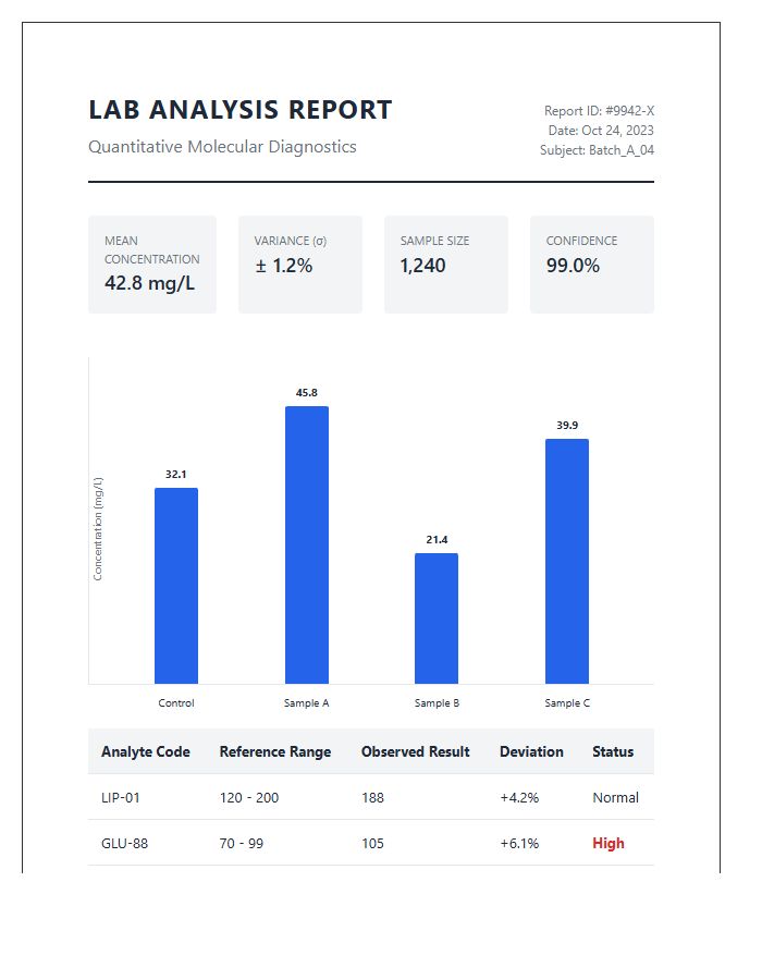 Quantitative Laboratory Data Visualization Printable Chart