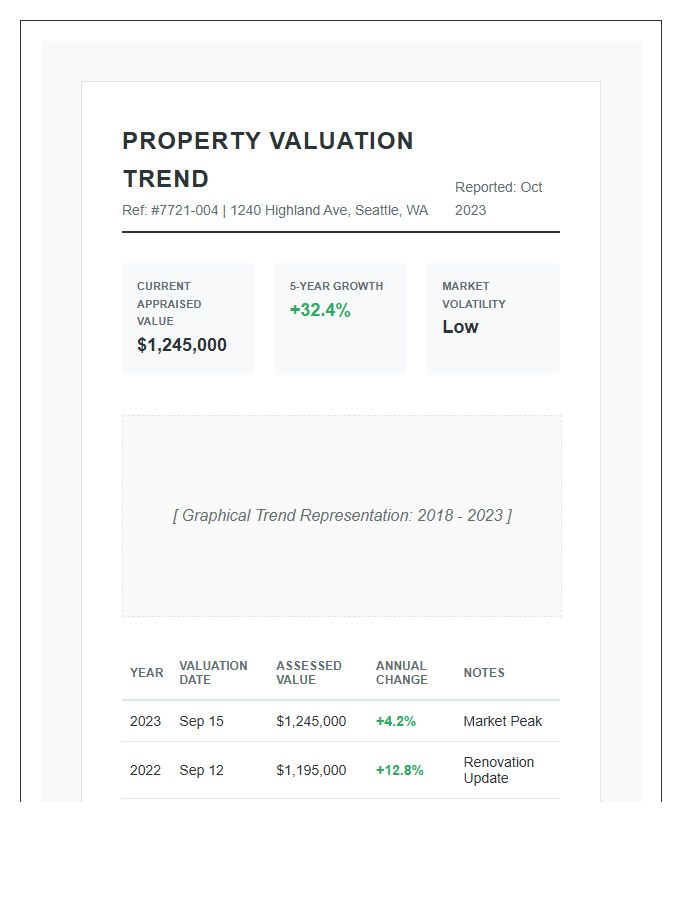 Historical Property Valuation Trend Printable Chart