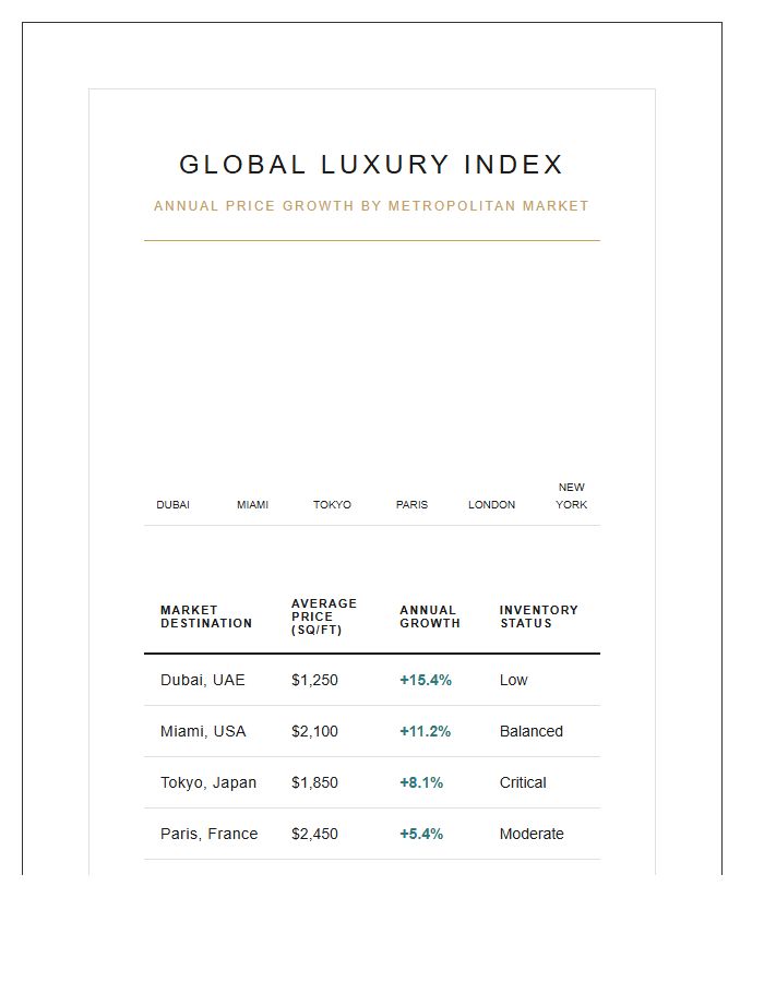 Luxury Real Estate Market Price Growth Printable Chart
