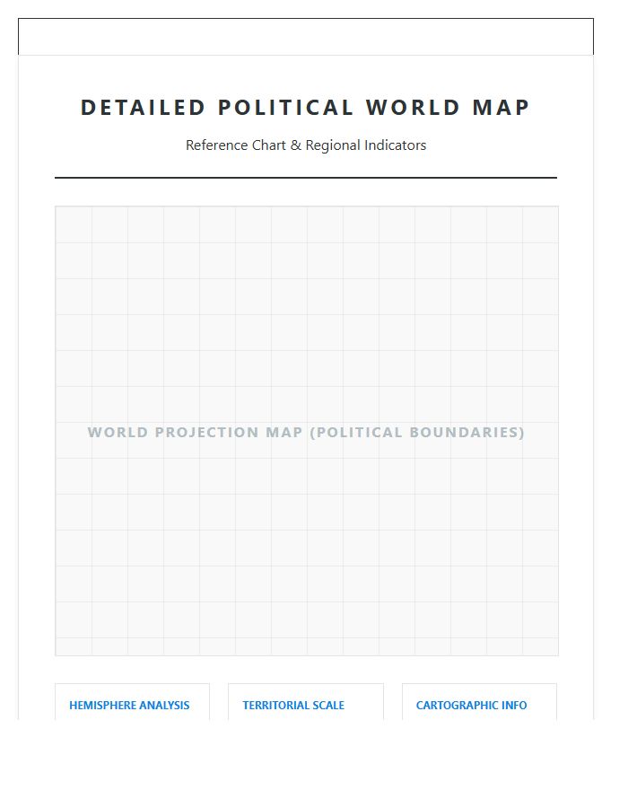 Detailed Printable Political World Map Chart