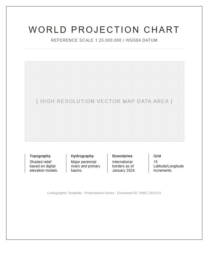 High Resolution Printable World Map Chart