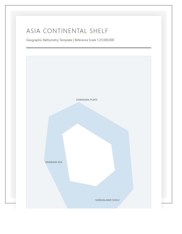 Printable Asia Continental Shelf Geographic Chart