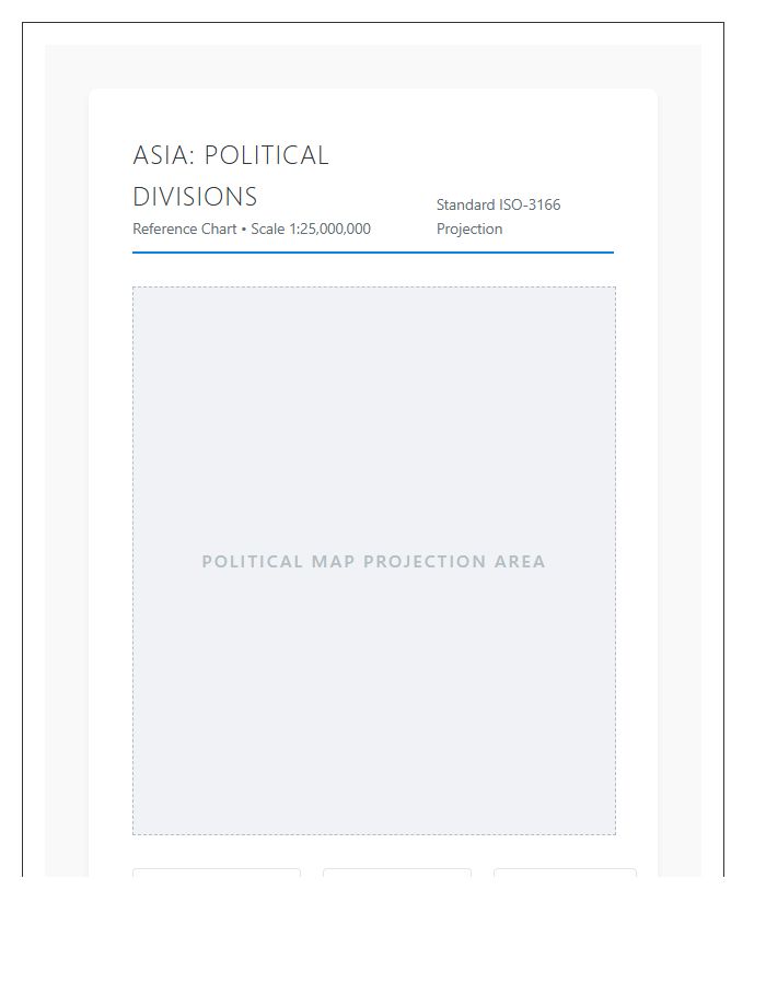 Printable Asian Continent Political Map Chart