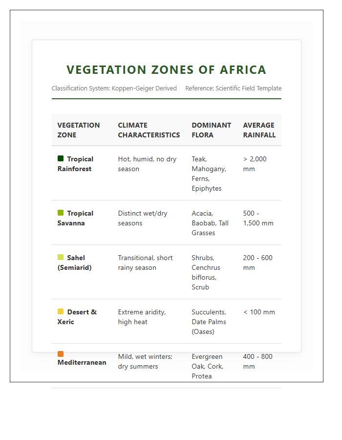 Scientific African Vegetation Zone Diagram Chart Printable
