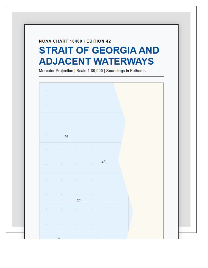 Professional North American Hydrographic Waterway Map Chart Printable