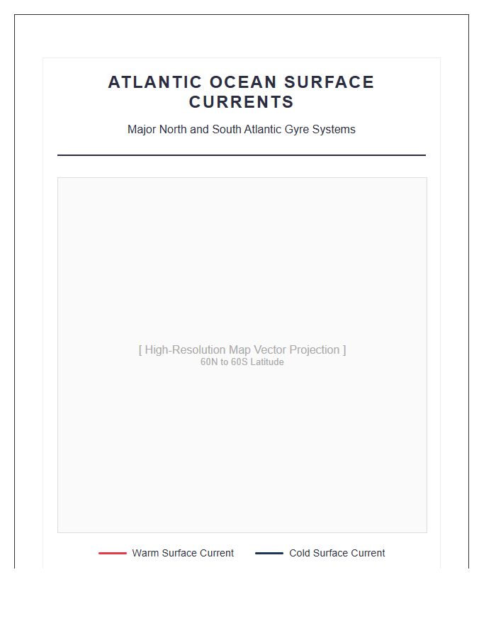 Printable Atlantic Ocean Surface Current Chart