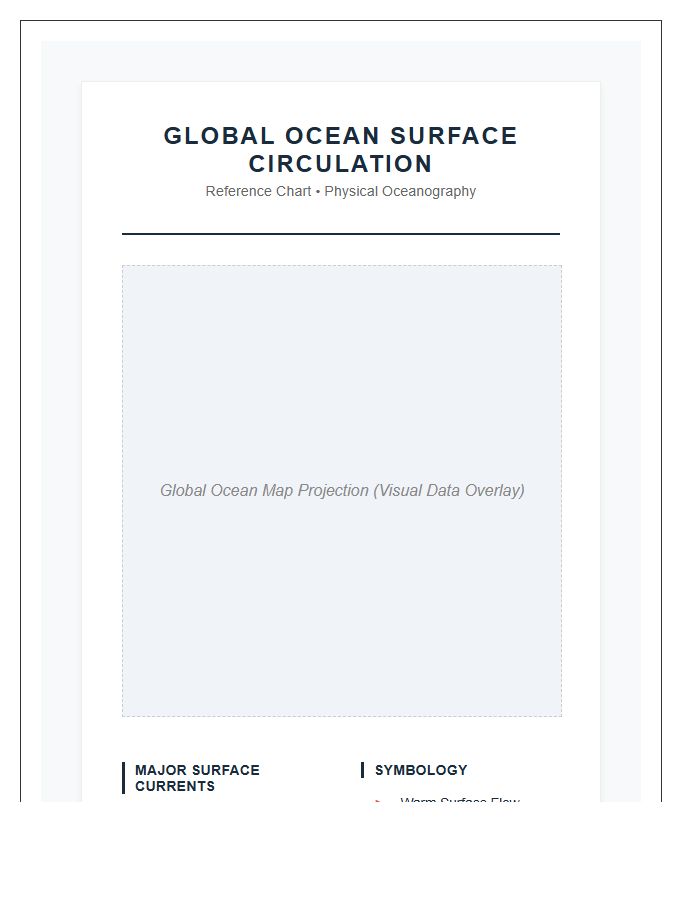 Printable Global Ocean Surface Circulation Chart