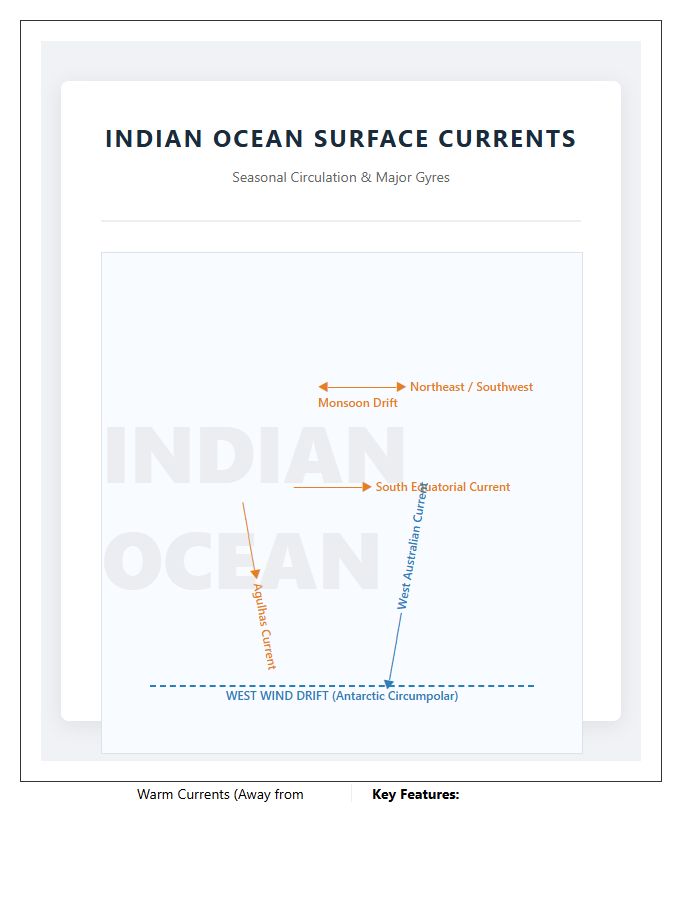 Printable Indian Ocean Current Map Chart
