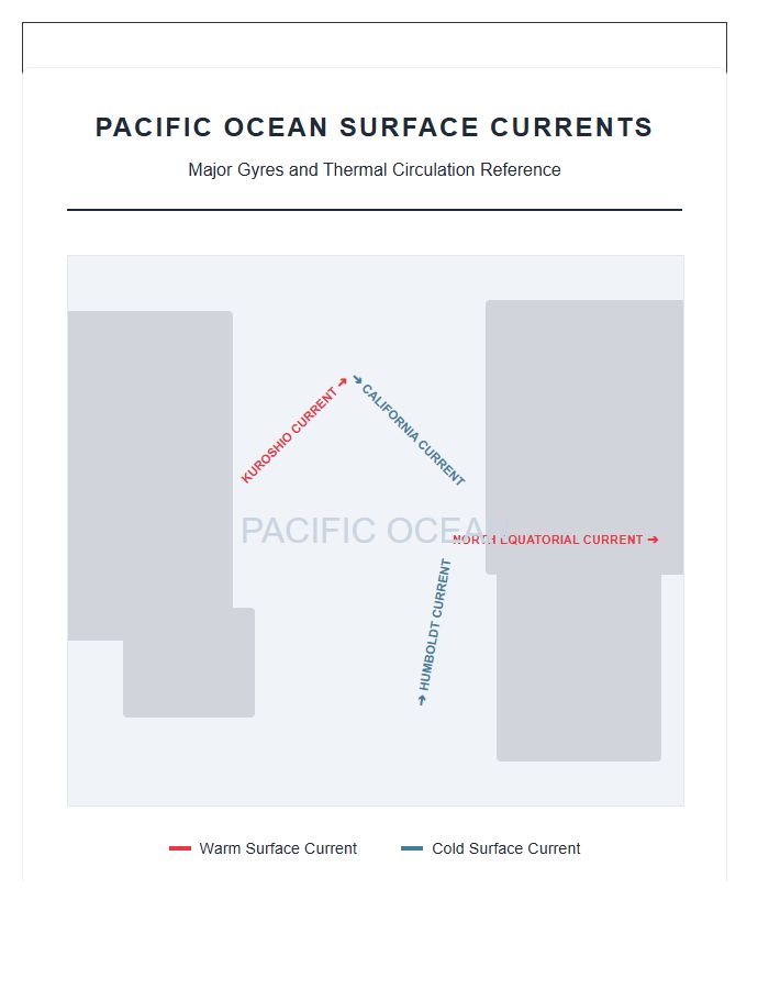 Printable Pacific Ocean Current Map Chart