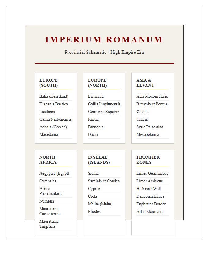 Mediterranean Basin Roman Empire Printable Schematic Chart