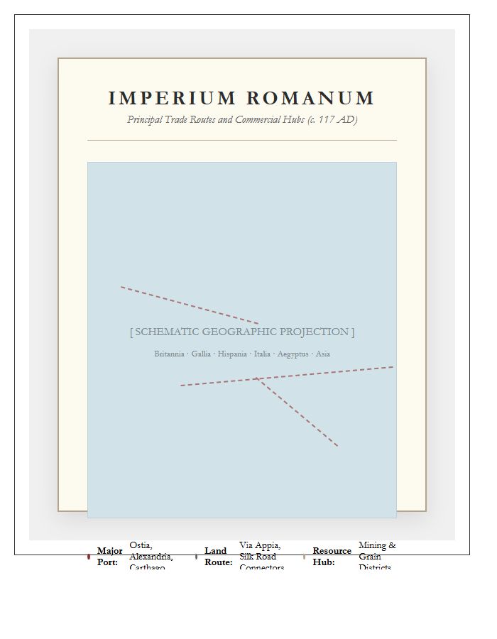 Printable Roman Empire Trade Routes Historical Map Chart