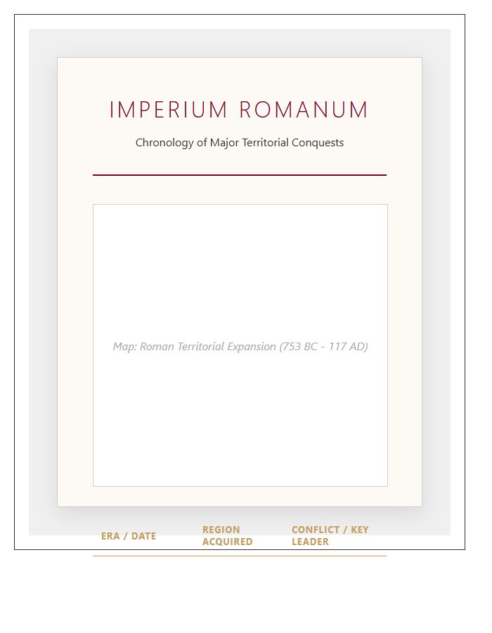 Roman Empire Conquests Chronology Printable Map Chart
