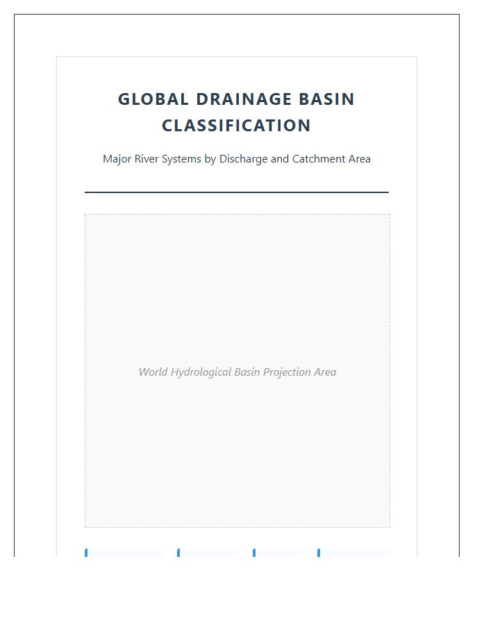 Detailed Printable World River Drainage Map Chart