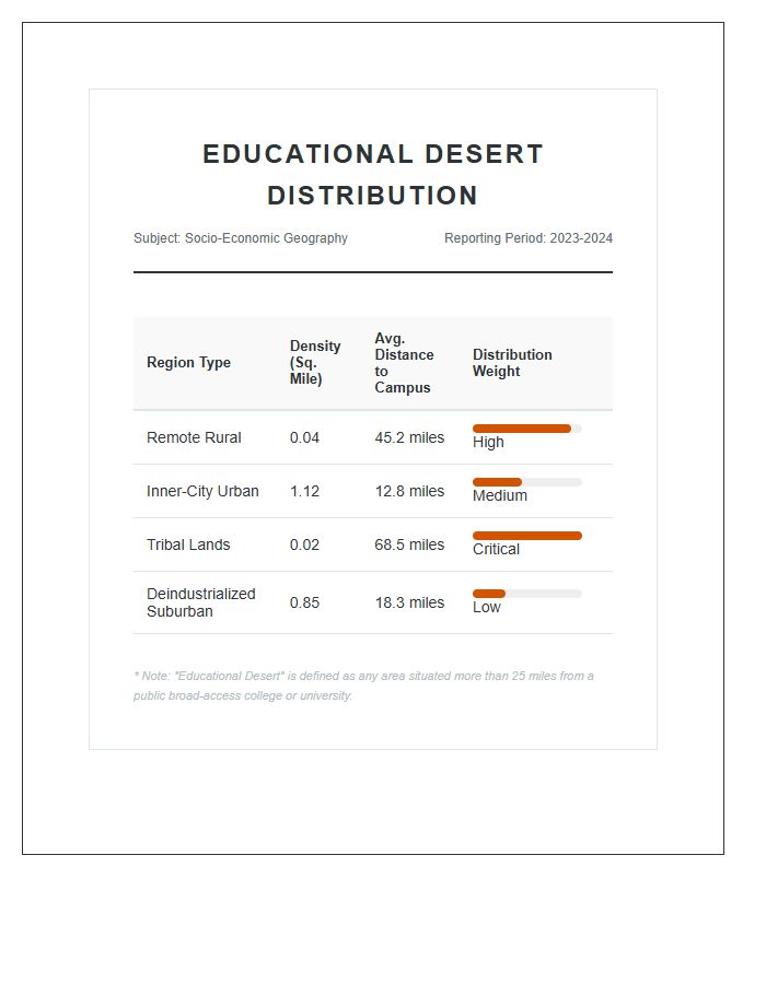 Educational Desert Distribution Printable Chart