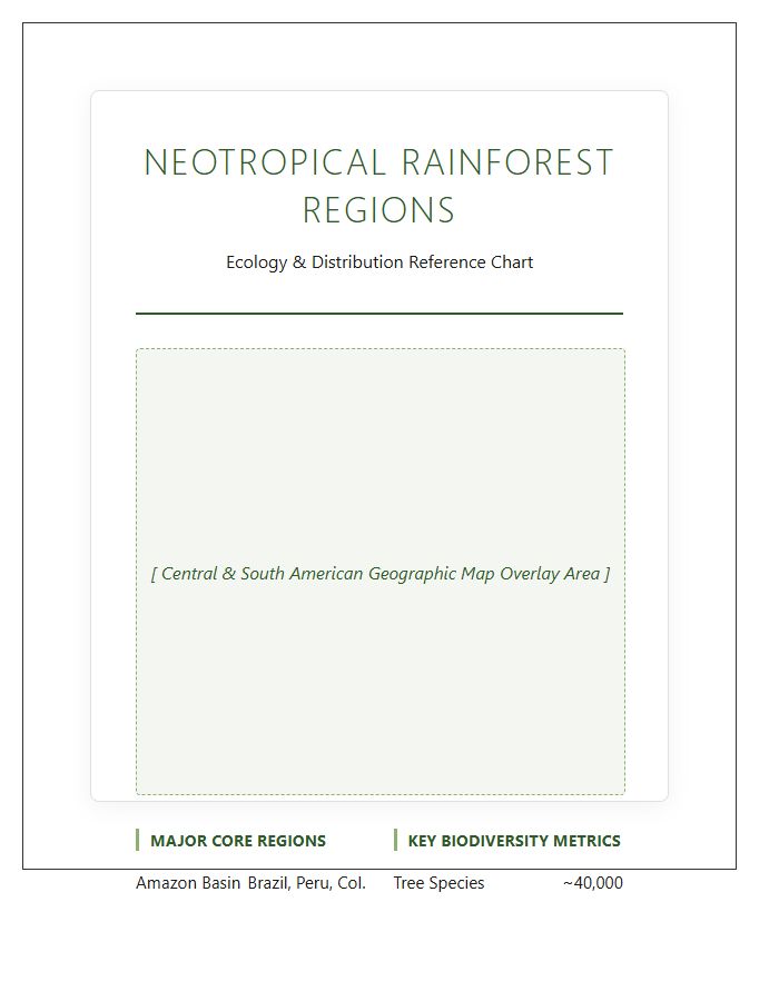 Neotropical Rainforest Map Printable Chart
