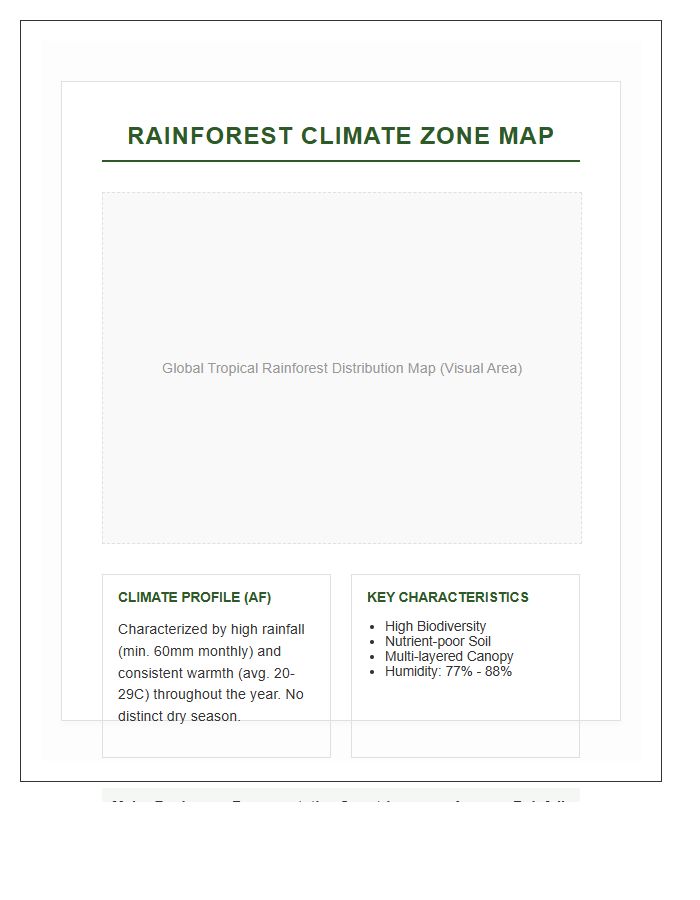 Rainforest Climate Zone Map Printable Chart