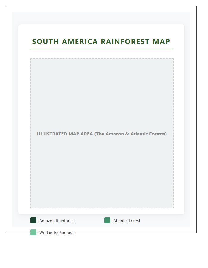 South America Rainforest Map Printable Chart