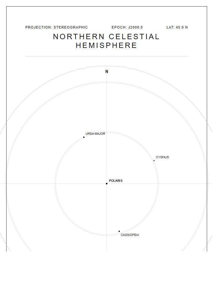 Detailed Printable Northern Hemisphere Star Map Chart