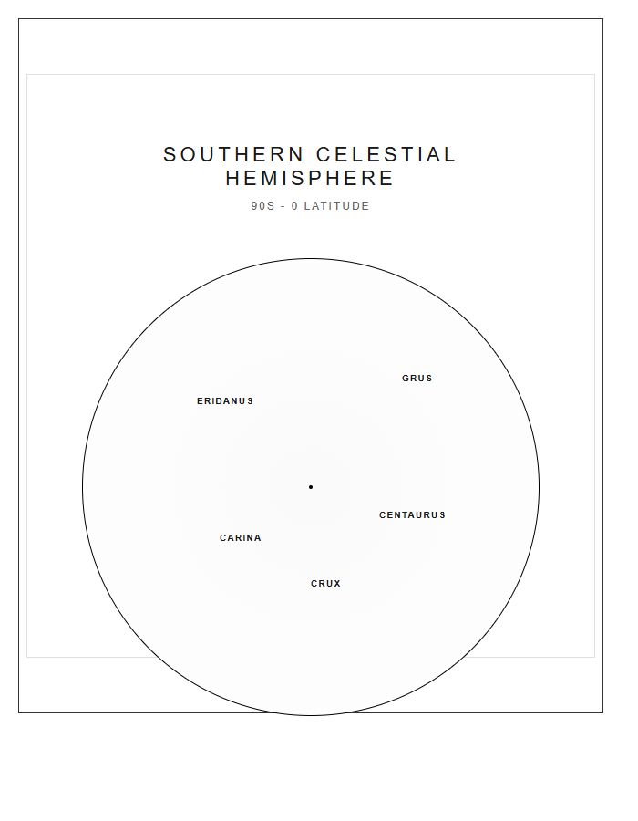 Large Format Southern Hemisphere Constellation Map Printable Chart