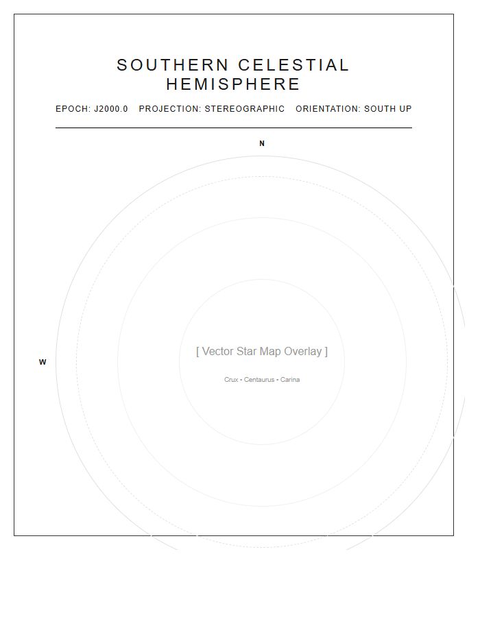 Printable Southern Hemisphere Night Sky Constellation Chart
