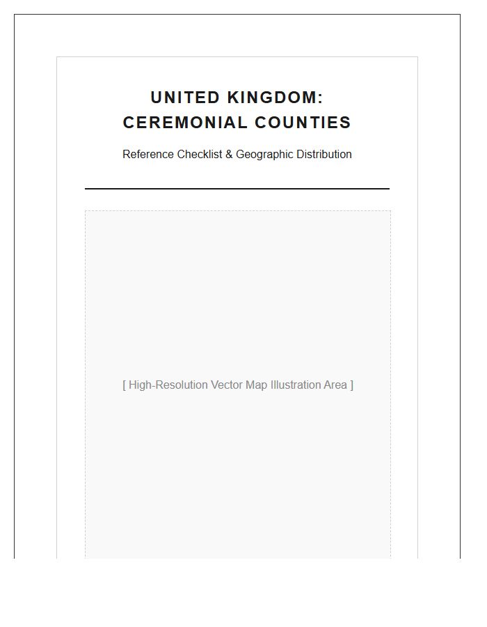 Printable United Kingdom Ceremonial County Map Chart