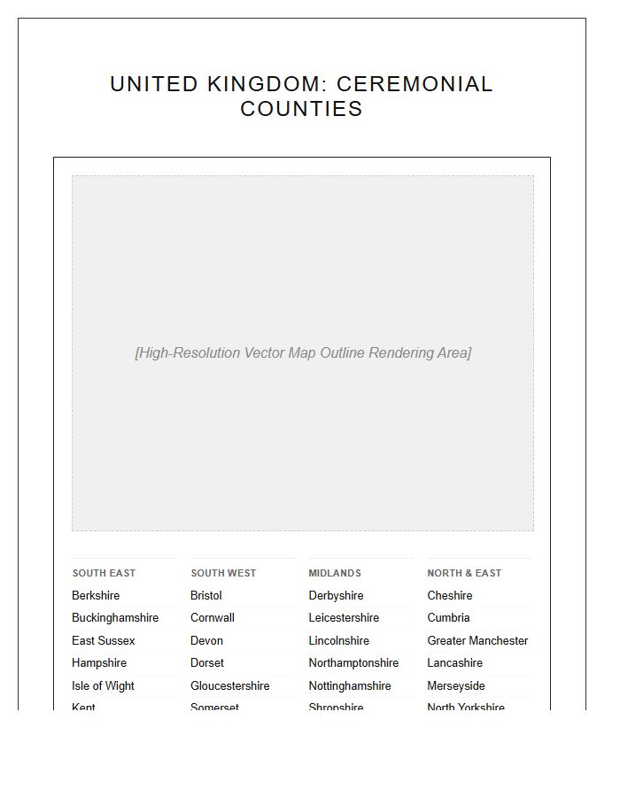 Printable United Kingdom County Map Chart With Names