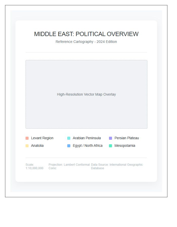 High Resolution Middle East Political Map Chart Printable