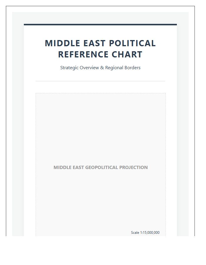 Professional Middle East Political Map Chart Printable