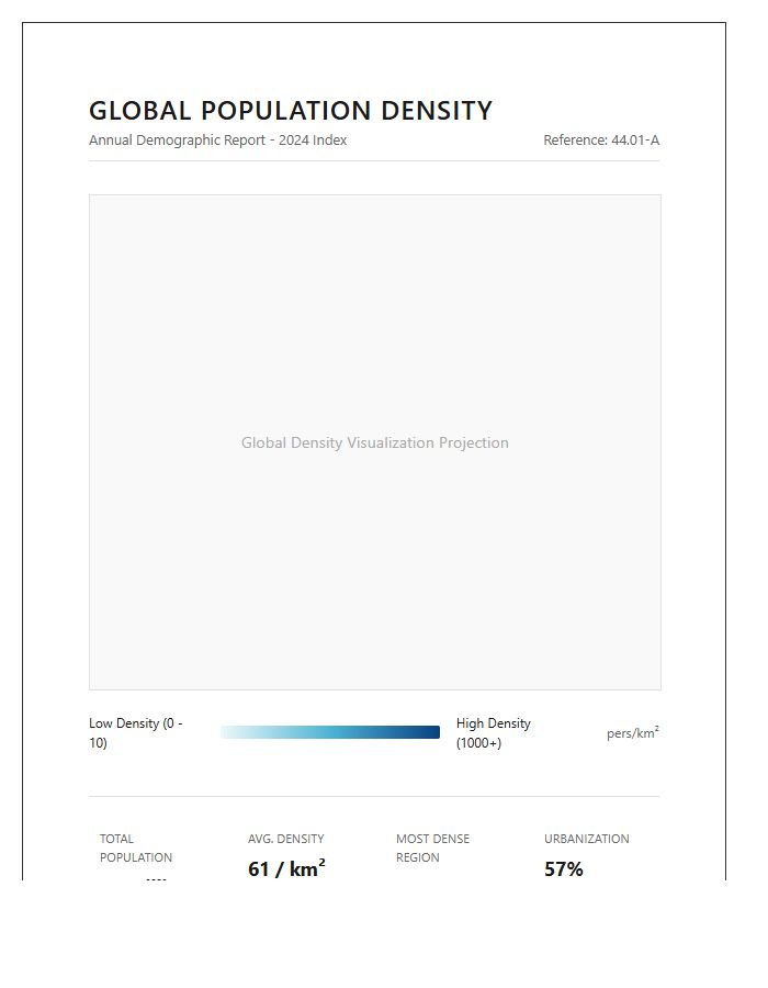Printable Global Population Density Heat Map Chart