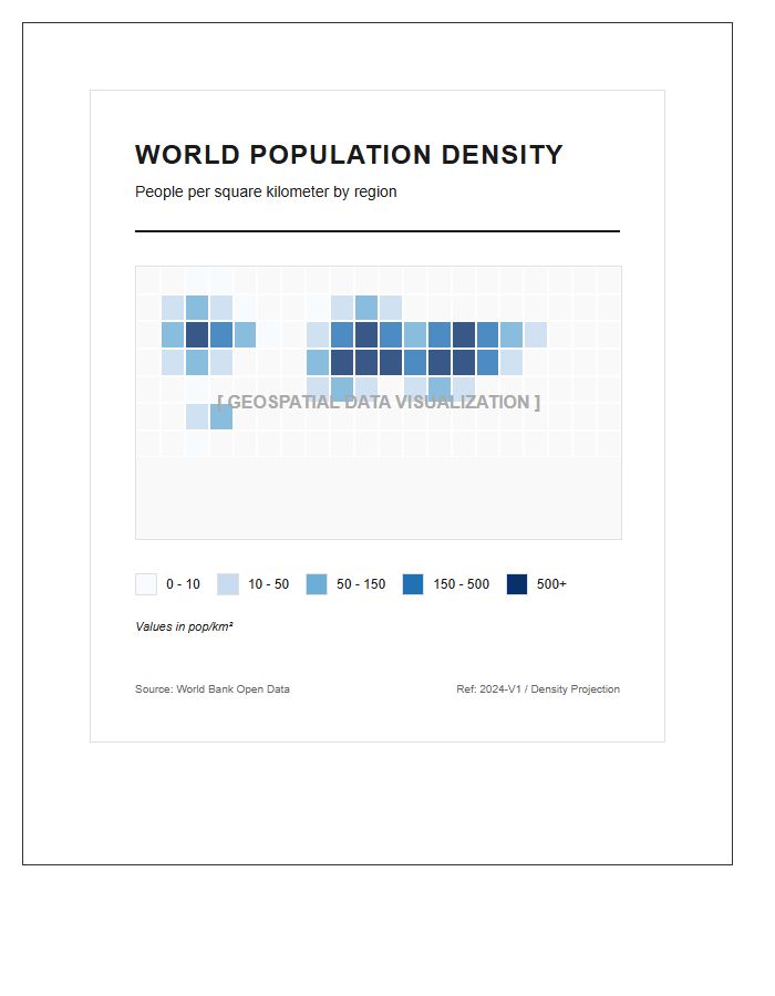 Printable World Population Density Map Chart With Legend