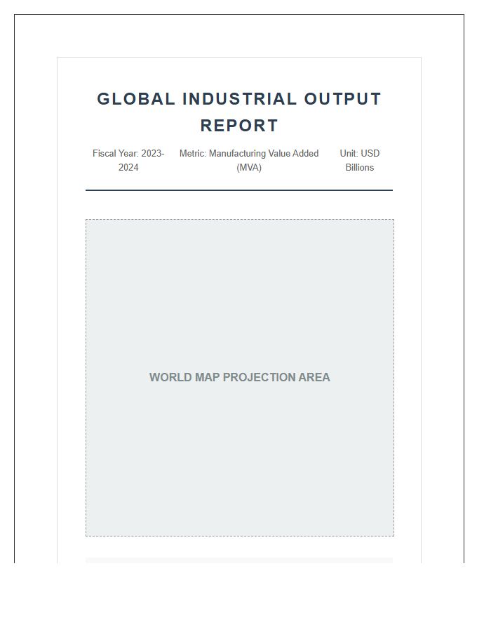 Global Industrial Output Printable Map Chart