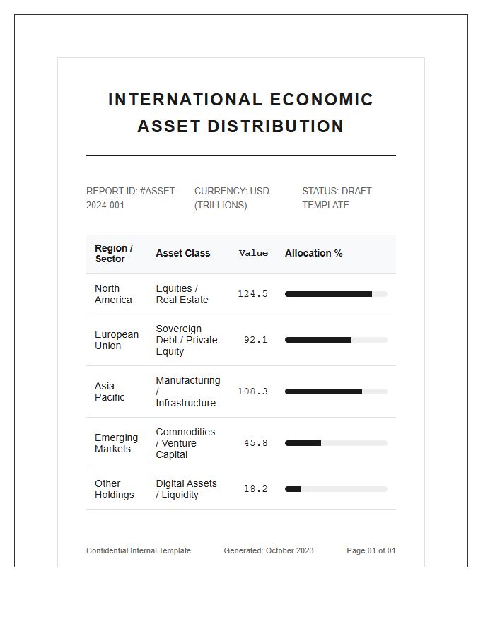 International Economic Asset Distribution Printable Chart