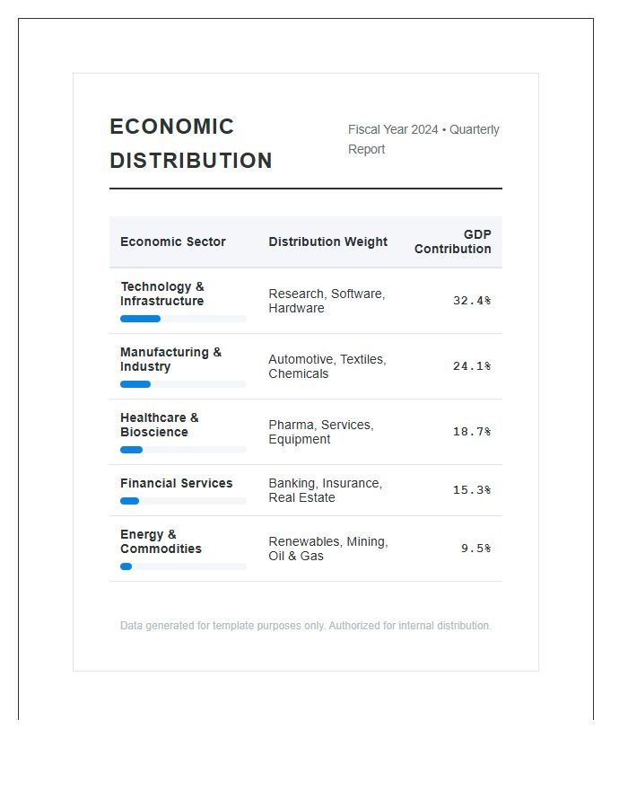 Sector Specific Economic Distribution Printable Chart