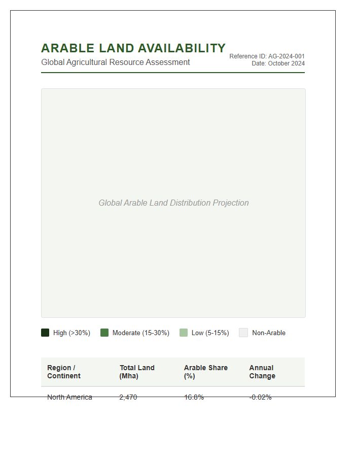 Arable Land Availability Printable Map Chart