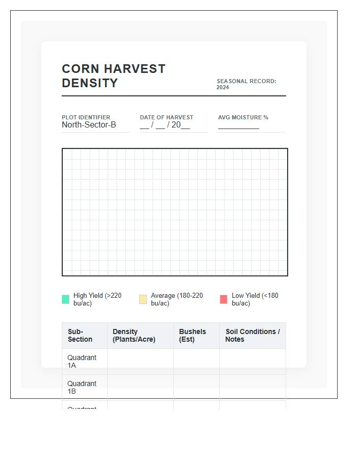 Corn Harvest Density Printable Map Chart