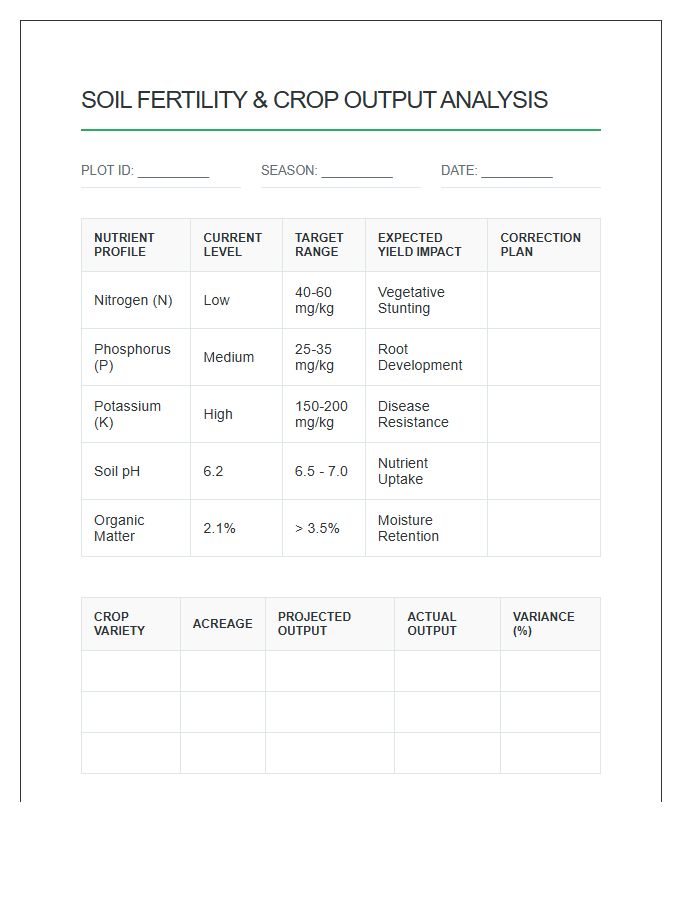 Soil Fertility And Crop Output Printable Chart
