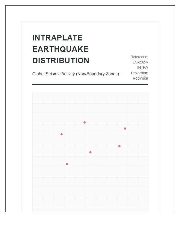 Printable Intraplate Earthquake Distribution Map Chart