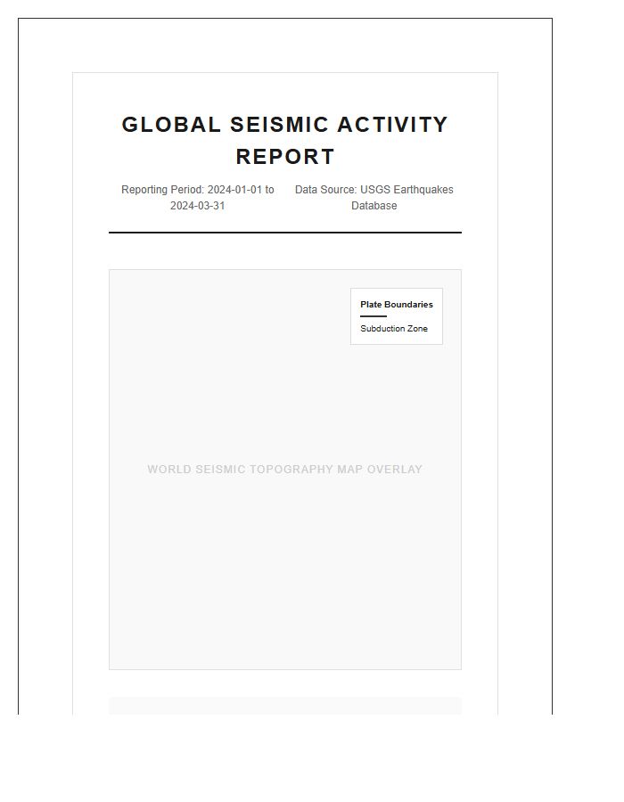 Printable World Seismic Activity Map Chart